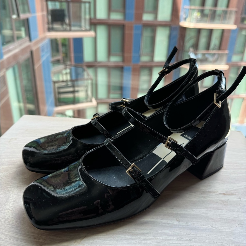 Dolce Vita Meadow Heels Midnight Patent Leather - Size 8